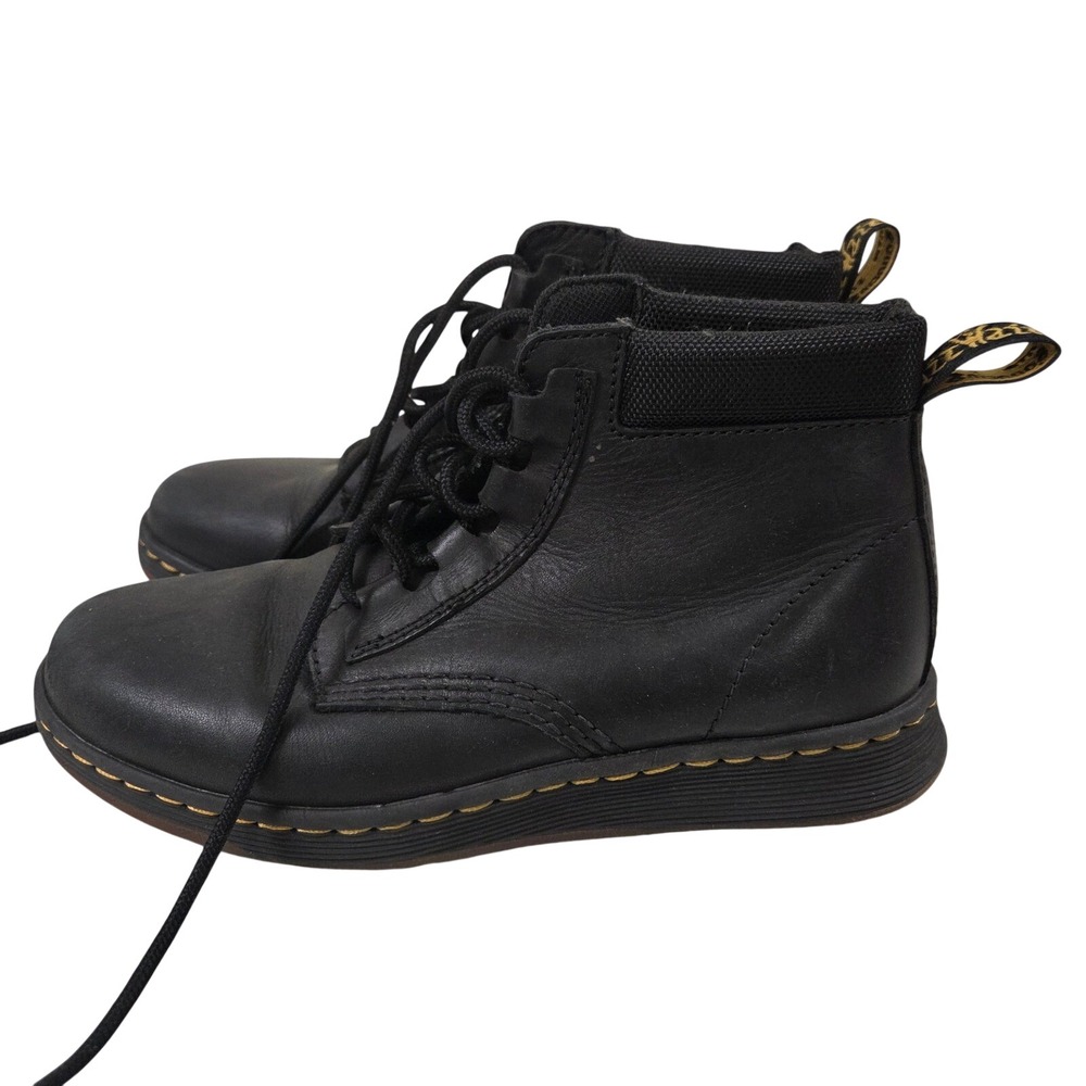 Dr. Martens Telkes Black Leather Padded Collar Ankle Boots‎ Womens 7 AW004